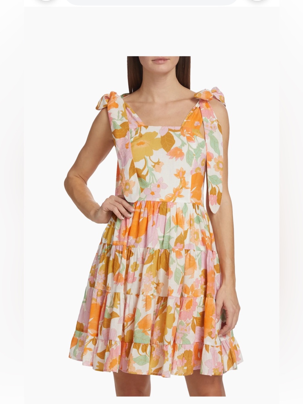 Mille Kiara Floral Cotton Mini Dress Size Medium 6206
